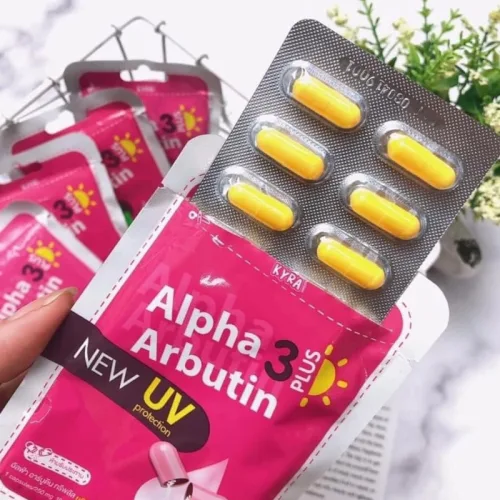 Viên Bột Kích Trắng Body Kyra Alpha Arbutin 3 Plus+ Thái Lan Hỗ Trợ Chống Nắng- Túi 10 Viên
