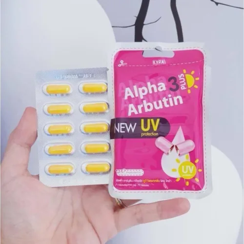 Viên Bột Kích Trắng Body Kyra Alpha Arbutin 3 Plus+ Thái Lan Hỗ Trợ Chống Nắng- Túi 10 Viên