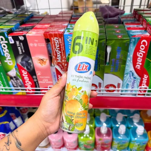 Xịt Thơm Phòng LIX 6 IN 1 Hương Cam Sả 280ml