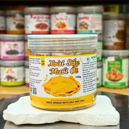 Xoài Sấy Dẻo Muối Ớt Mini 150g - Hộp Pet