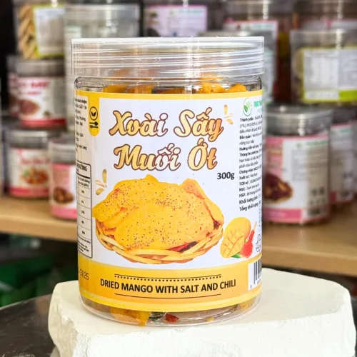 Xoài Sấy Dẻo Muối Ớt Thơm Ngon 300g - Hũ Pet