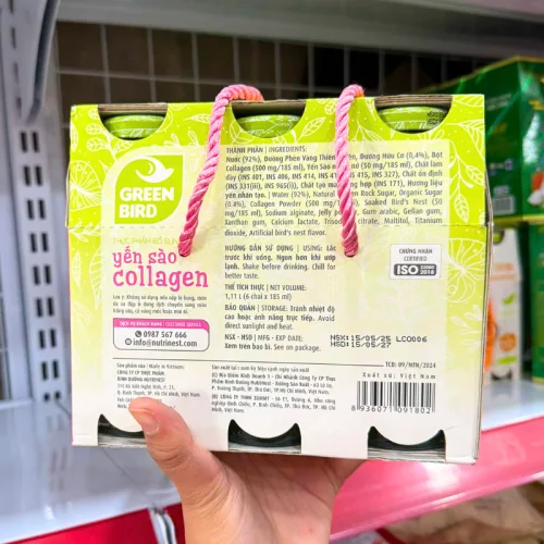 Yến Sào Collagen Green Bird Lốc 6 Chai 185ml