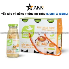 Yến Sào Đông Trùng Hạ Thảo Green Bird Lốc 6 Chai 185ml