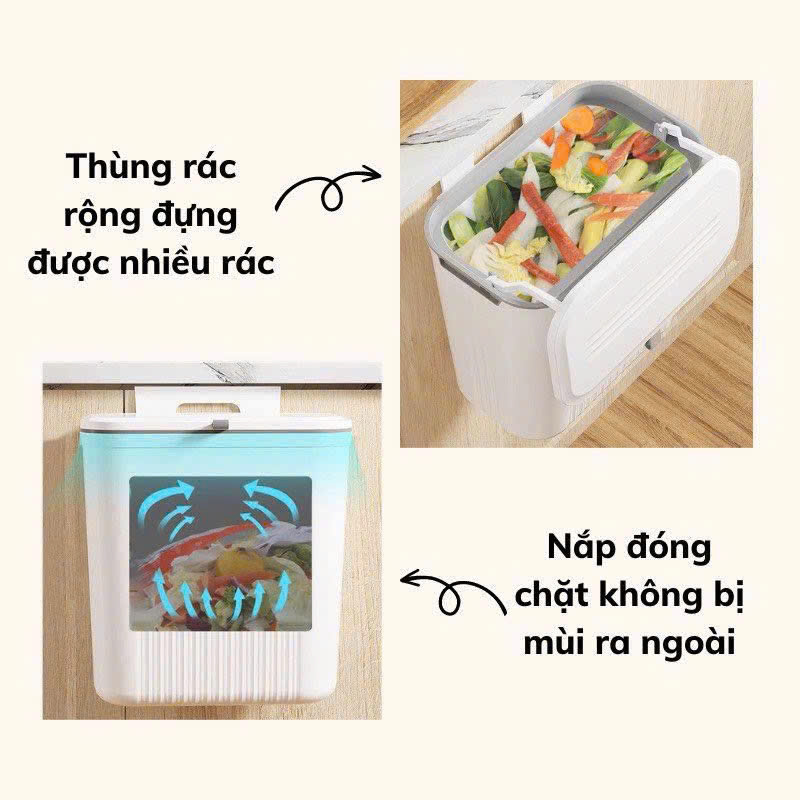 Ảnh minh họa nắp kín và khả năng chứa rác