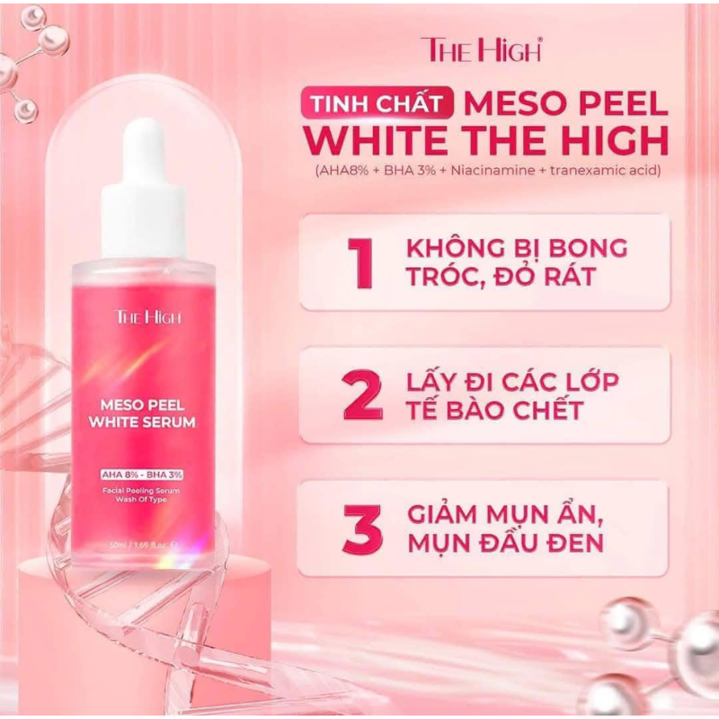 Các lợi ích được nhấn mạnh trên nền hồng của sản phẩm
