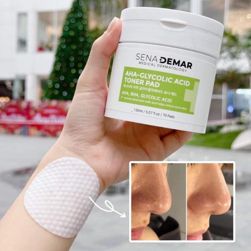 Toner Pad AHA Tẩy Tế Bào Chết Sena Demar 150ml