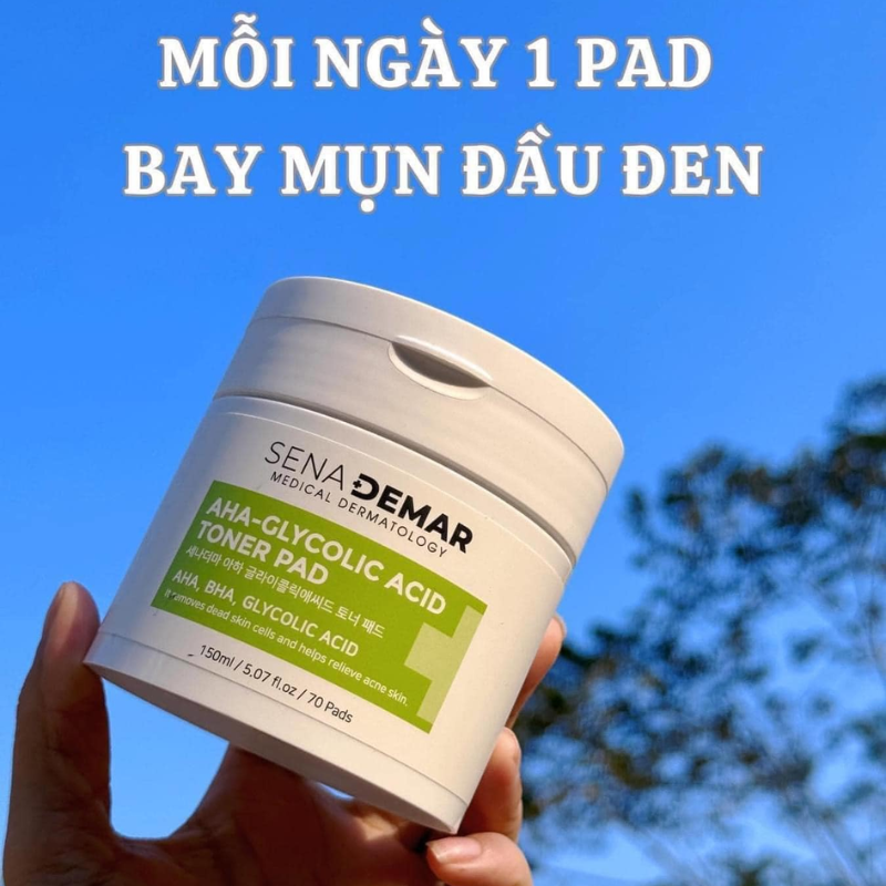 Toner Pad AHA Tẩy Tế Bào Chết Sena Demar 150ml