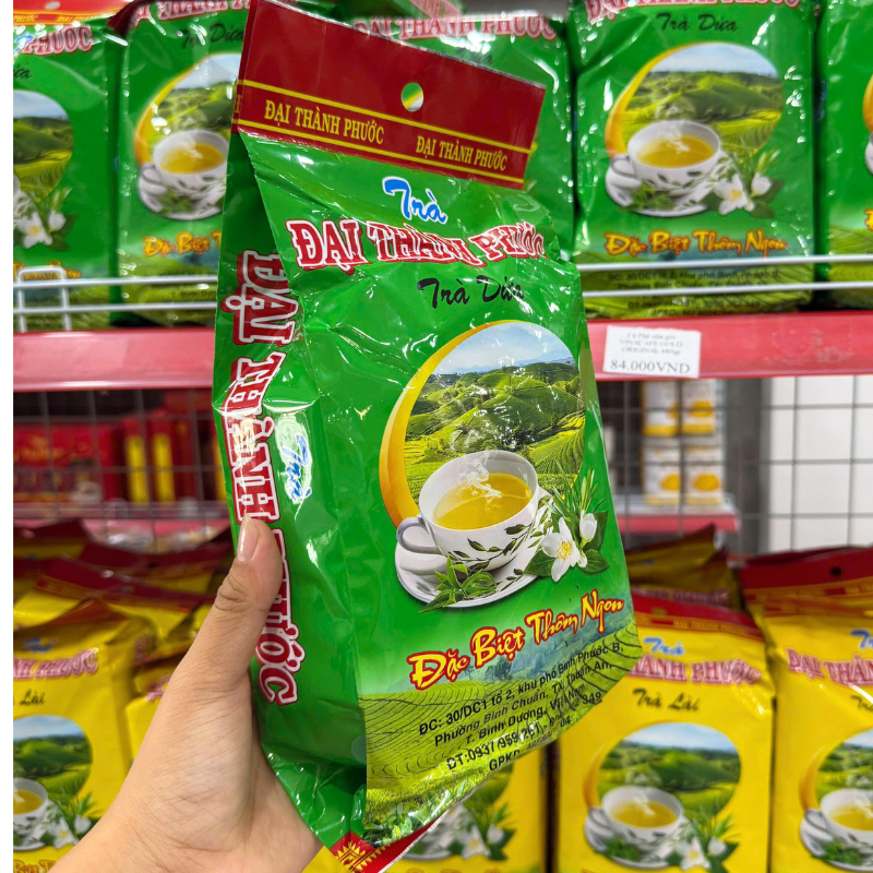 Thiết kế túi trà màu xanh đặc trưng