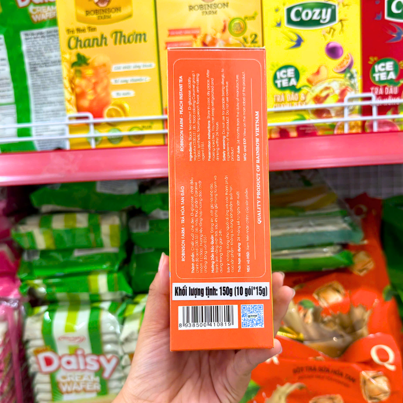 Trà Hòa Tan Robinson Farm Vị Đào Donut 150g (10 Gói x 15g)
