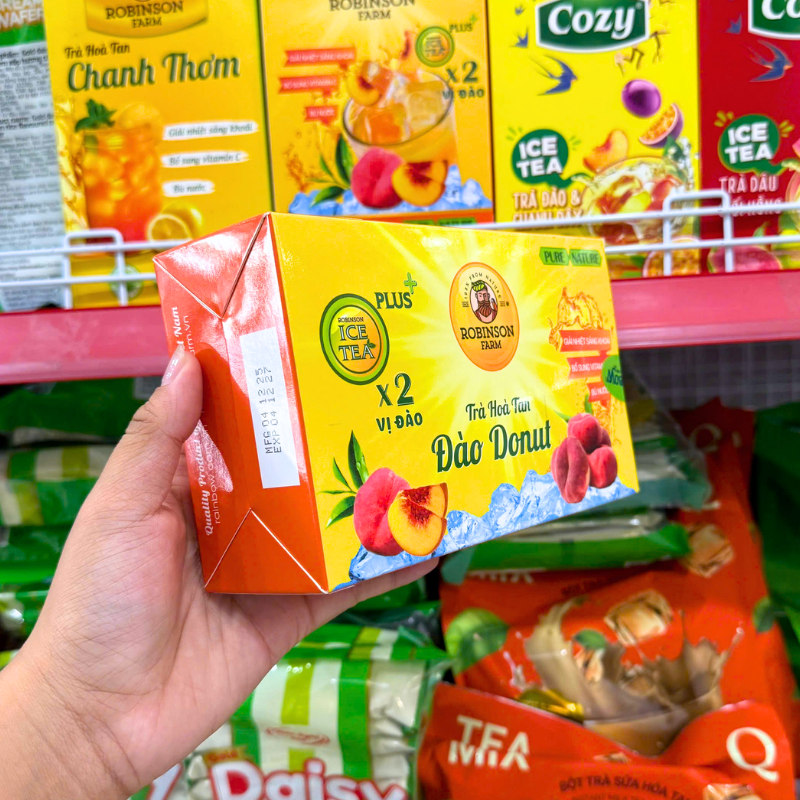 Trà Hòa Tan Robinson Farm Vị Đào Donut 150g (10 Gói x 15g)