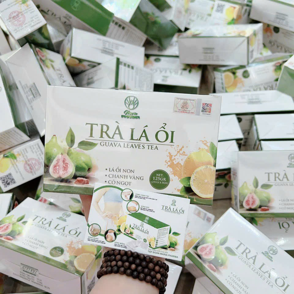 Bao bì sản phẩm với thiết kế nhận diện vị lá ổi, chanh vàng và cỏ ngọt
