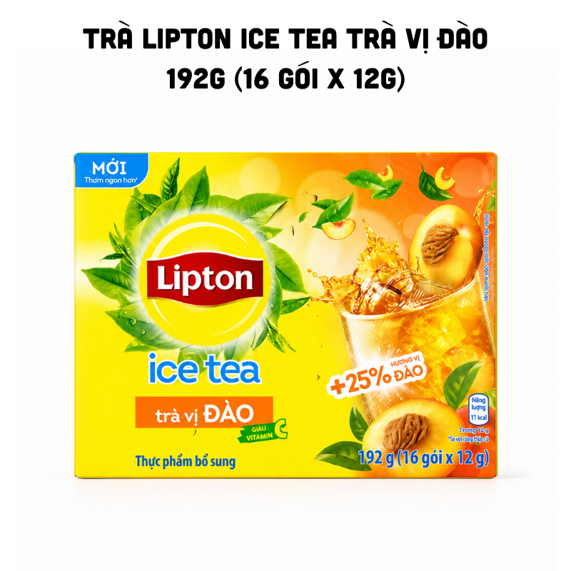 Hình ảnh tổng thể bao bì dòng Ice Tea vị đào