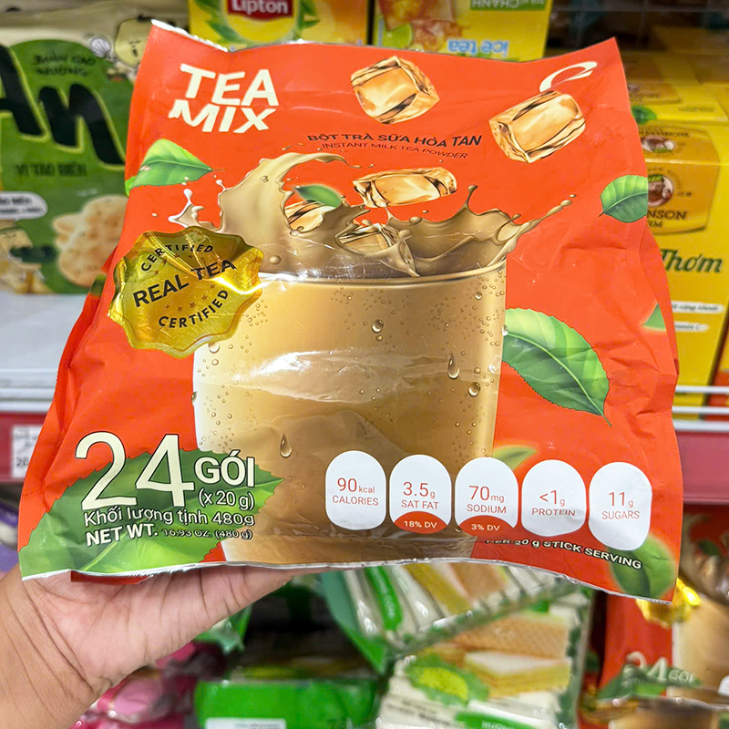 Mặt trước bao bì với quy cách 24 gói x 20g