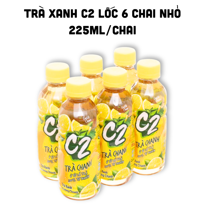 Trà Xanh C2 Hương Chanh Lốc 6 Chai 225ml