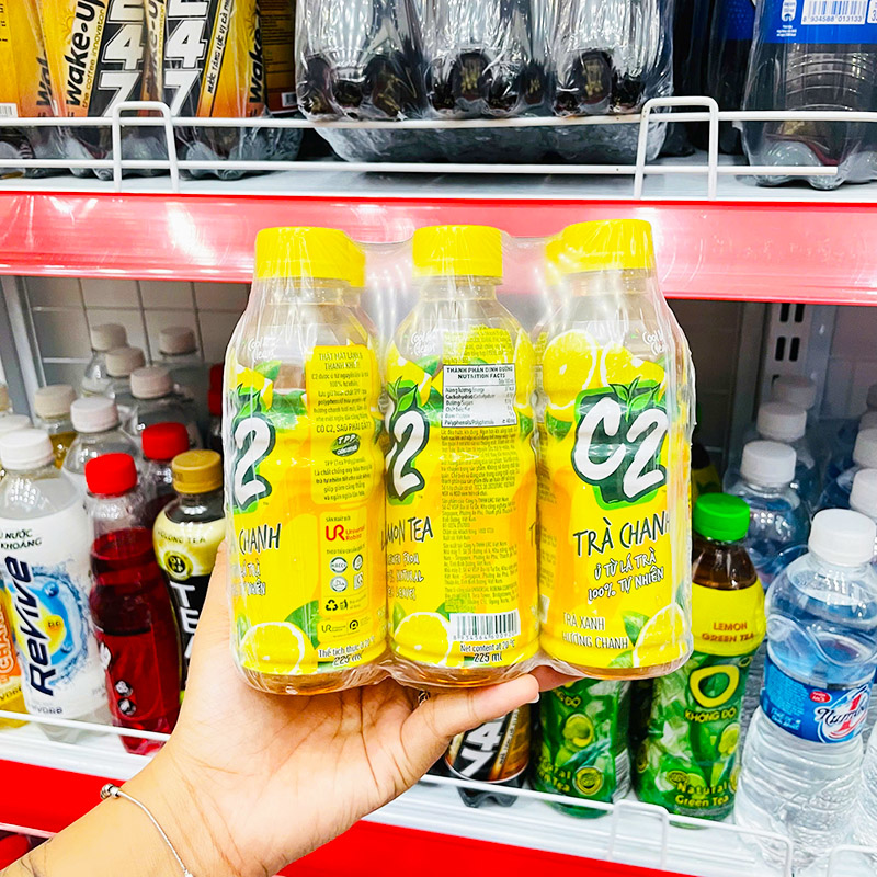 Mặt trước chai với hương chanh và dung tích 225ml
