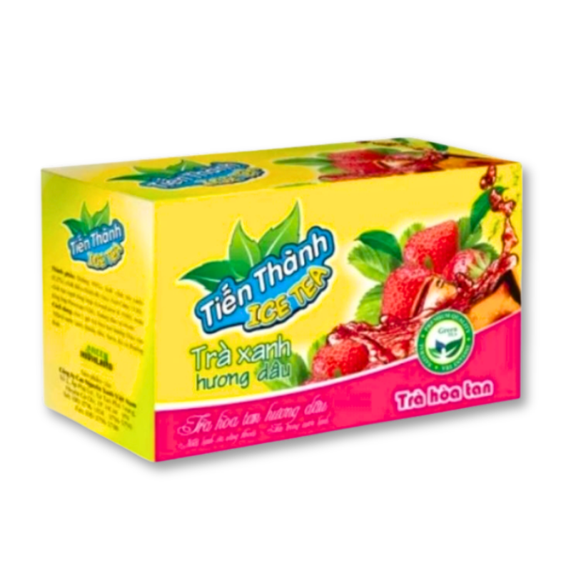 Trà Xanh Hoà Tan Tiến Thành Hương Dâu 240g phù hợp để tham khảo khi chọn Trà Tiến Thành