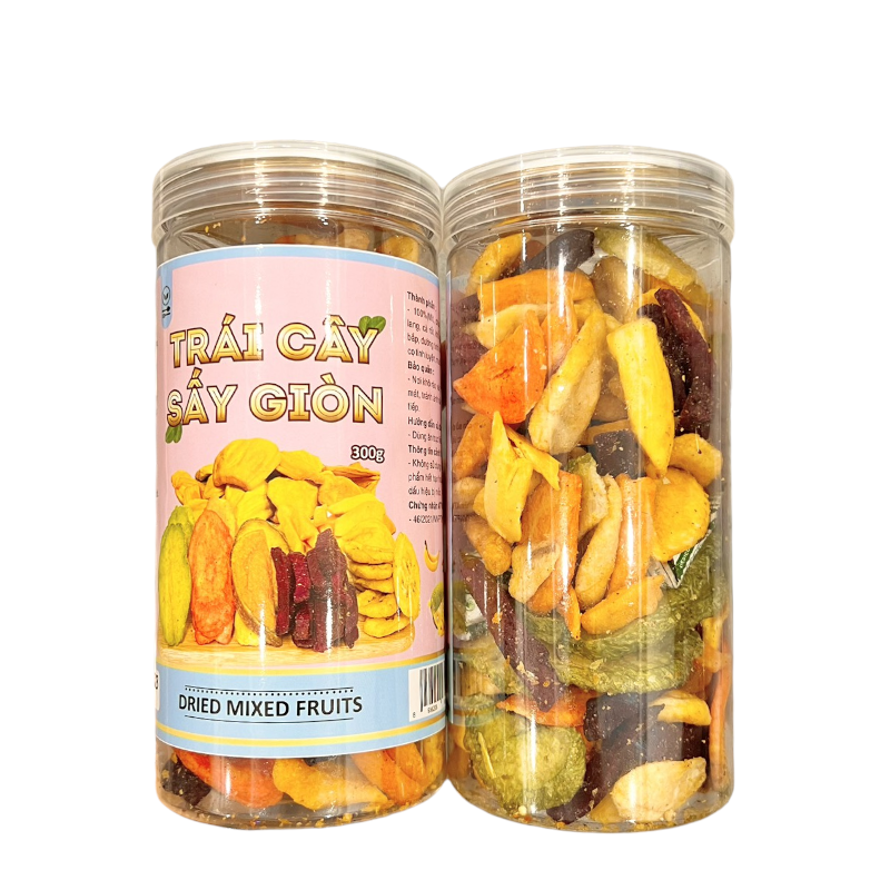 Trái Cây Thập Cẩm Sấy Giòn Thơm Ngon 300g Hộp – một lựa chọn đáng tham khảo trong trái cây sấy