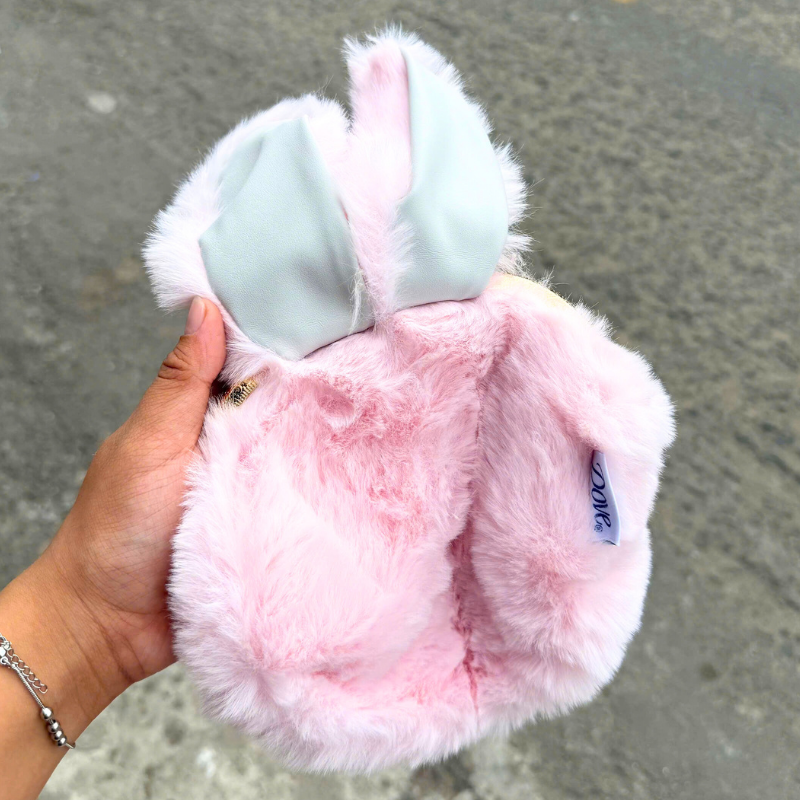 Túi Xách Thỏ Bông Hồng Pastel Có Dây Đeo Dễ Thương