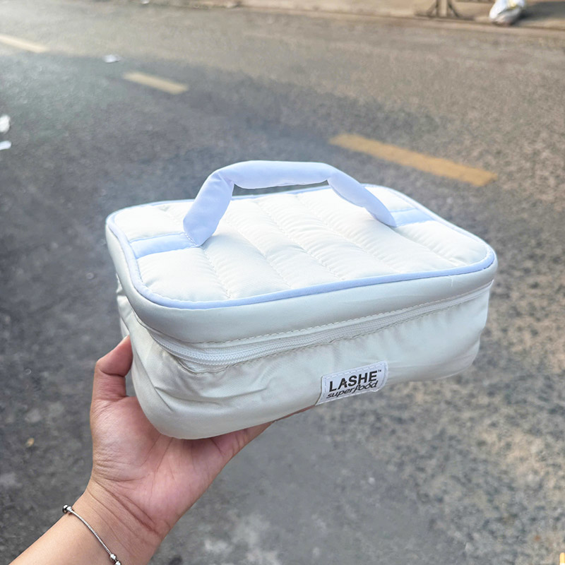 Túi Đựng Mỹ Phẩm Mỹ Phẩm Lashe Superfood Màu Trắng