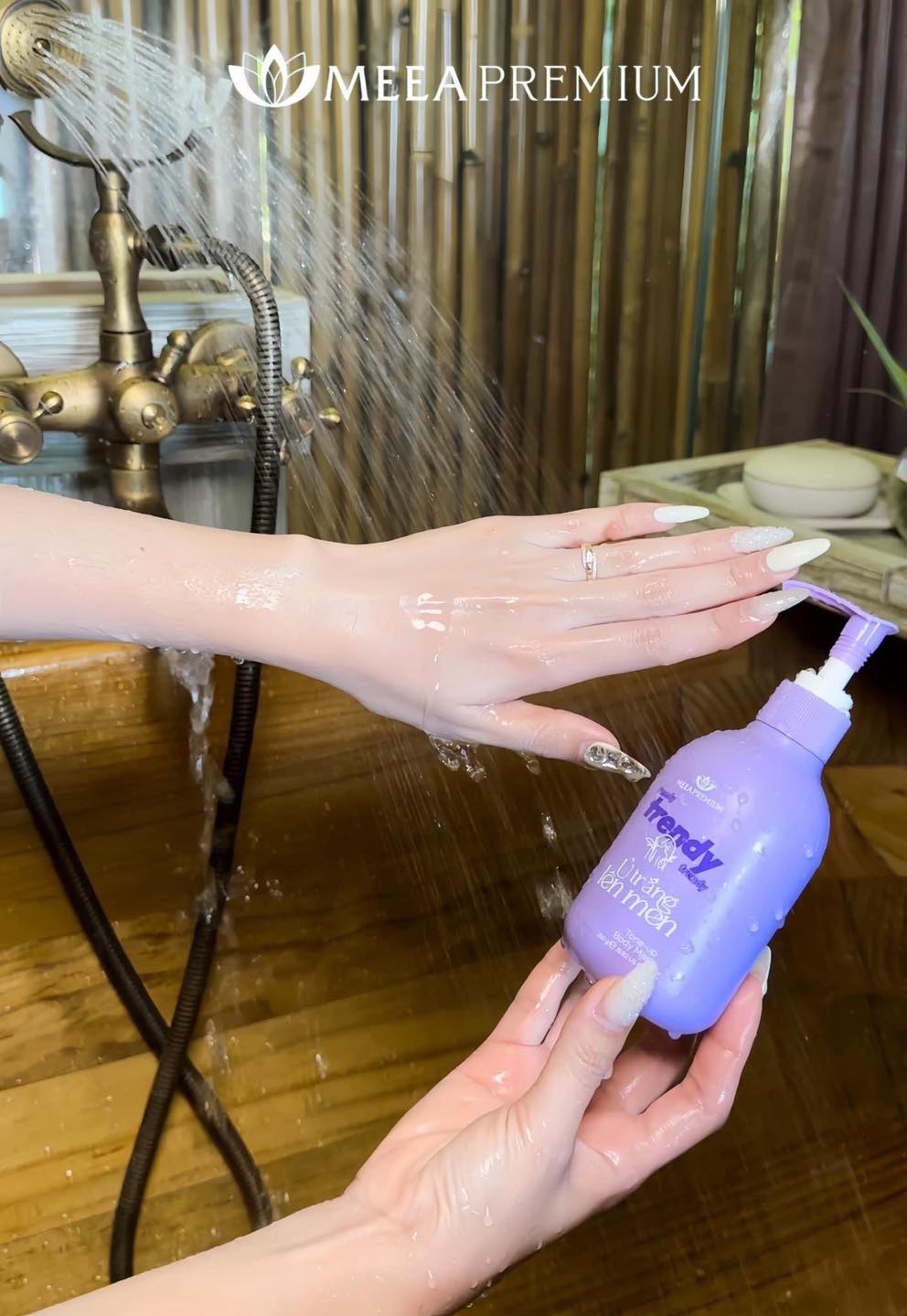 Minh họa thao tác dùng sản phẩm và rửa lại với nước sạch