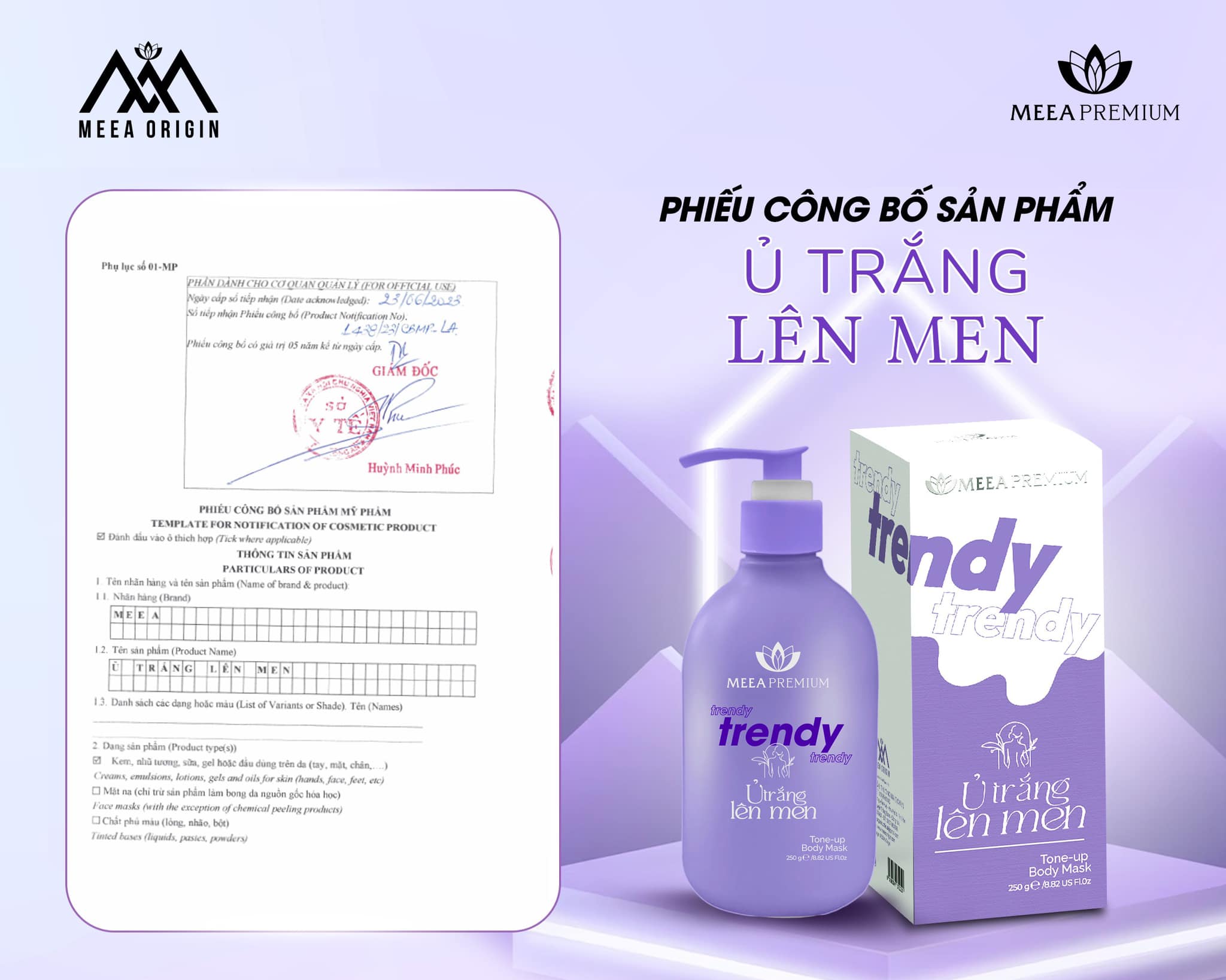 Ủ Trắng Lên Men Trendy Meea Premium 250g