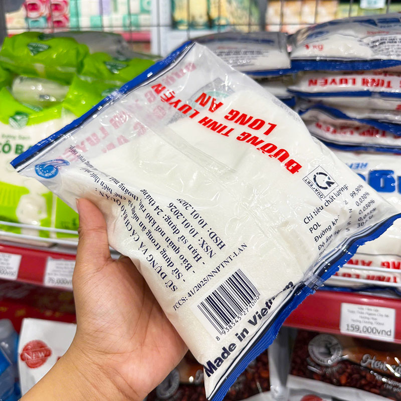 Mặt sau bao bì: thông tin nhà sản xuất và mã vạch