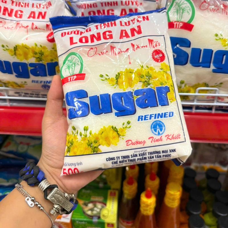 Mặt trước gói đường tinh luyện 500g