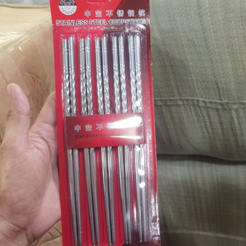 Vỉ 5 Đôi Đũa Inox 22cm