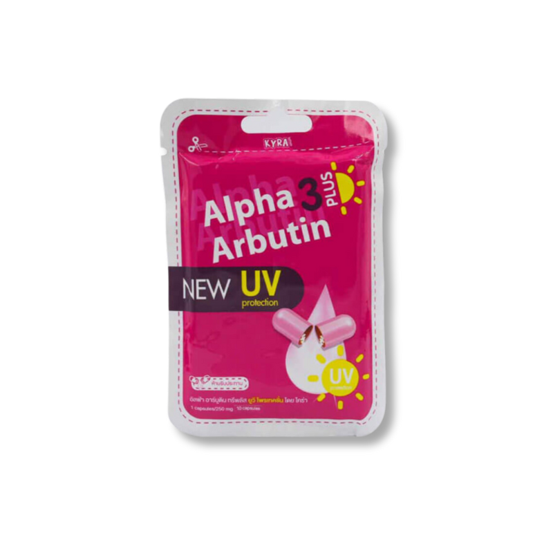Hình ảnh Viên Bột Kích Trắng Body Kyra Alpha Arbutin 3 Plus+ Thái Lan Hỗ Trợ Chống Nắng- Túi 10 Viên trong bộ sưu tập Mỹ phẩm tổng hợp