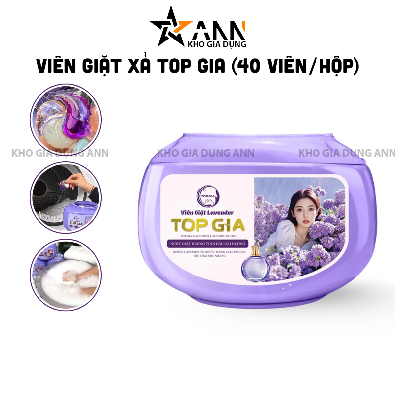 Viên Giặt Top Gia Hương Lavender Hộp 40 Viên