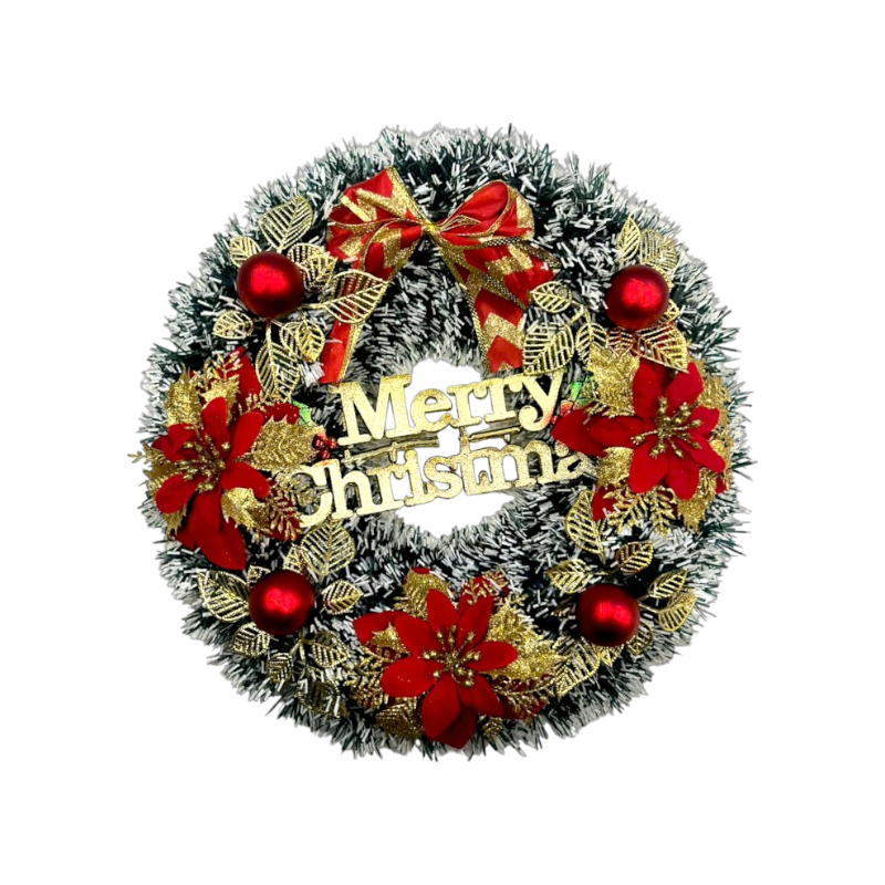 Mẫu tông đỏ bạc với chữ Merry Christmas ở trung tâm