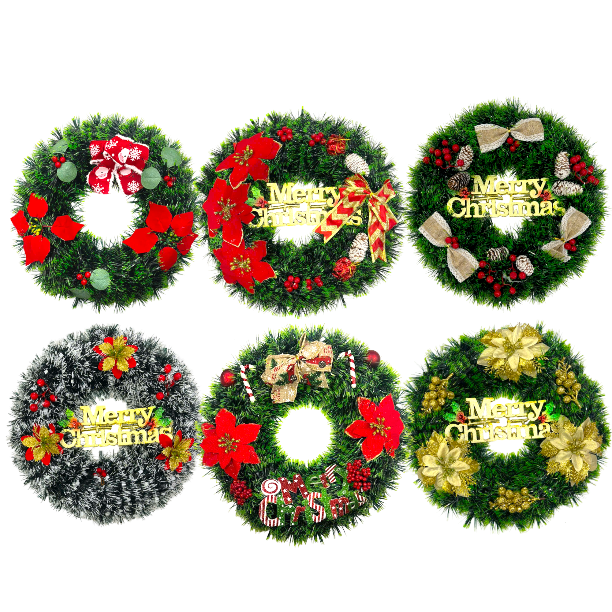 Vòng Nguyệt Quế Noel Trang Trí Tường Cửa Giáng Sinh 6 Mẫu Loại Đẹp Size 38cm phù hợp để tham khảo khi chọn vòng nguyệt quế noel