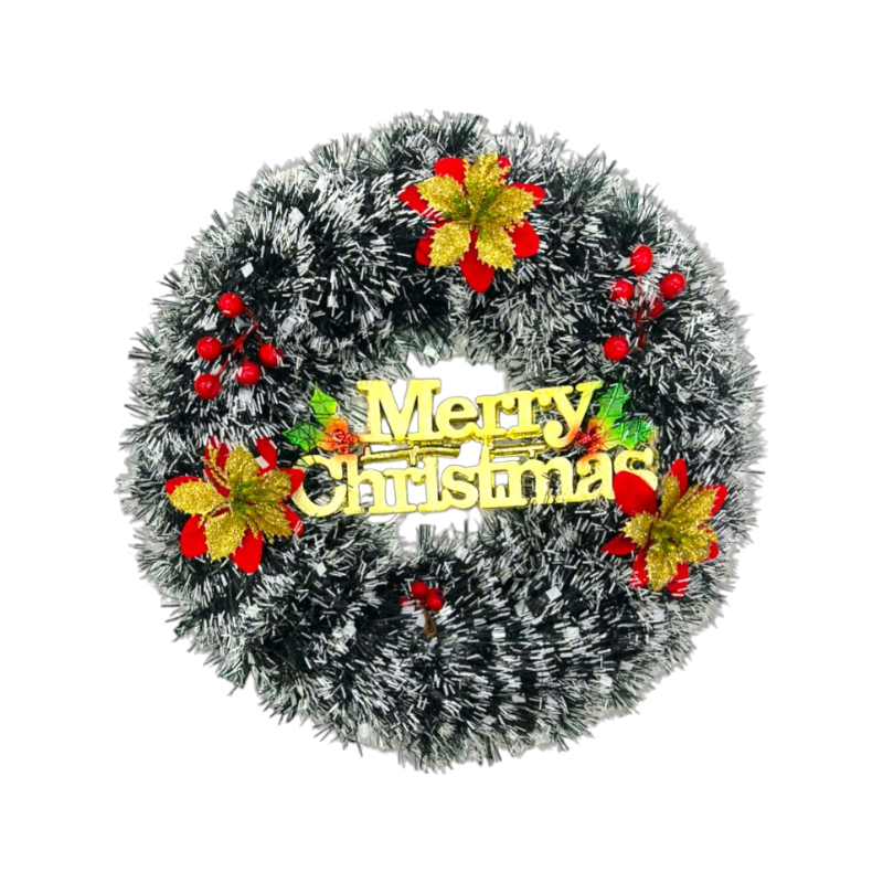 Mẫu vòng màu bạc với chi tiết đỏ và chữ Merry Christmas