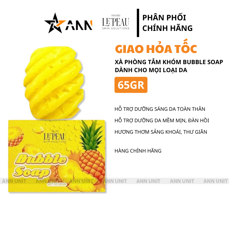 Thông tin công dụng và khối lượng 65g của soap body