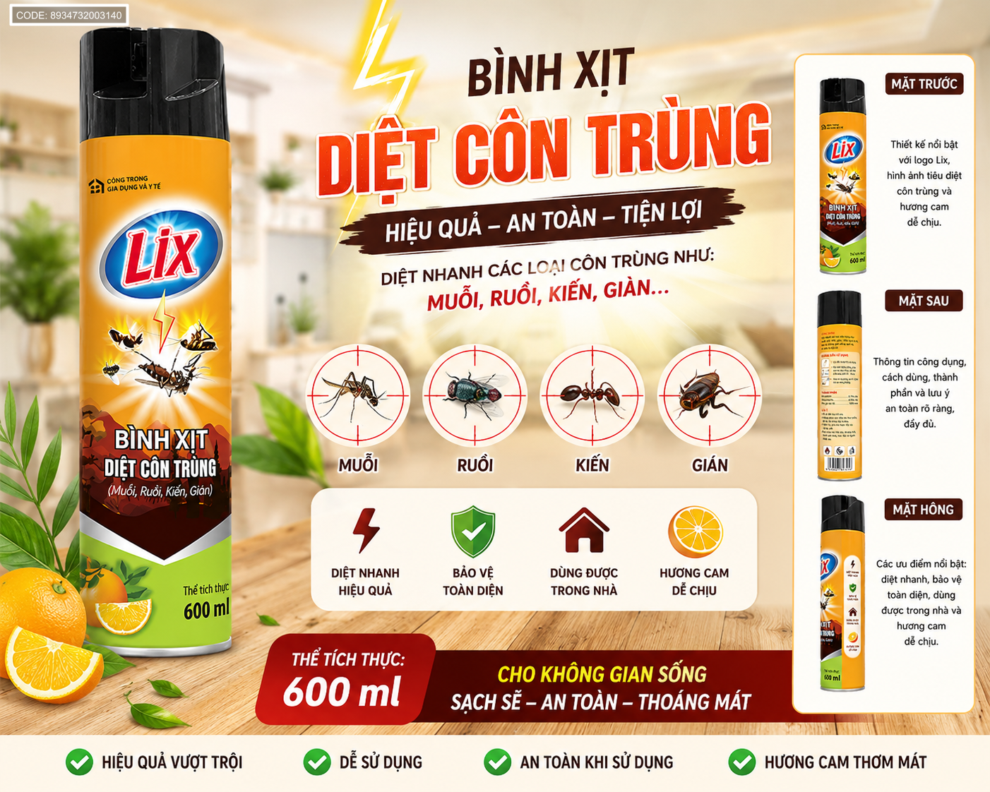 Thiết kế chai xịt và các điểm nổi bật của sản phẩm