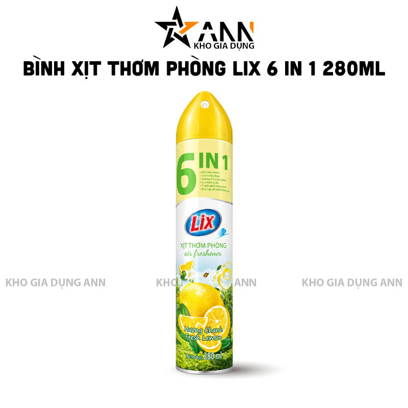 Xịt Thơm Phòng LIX 6 In 1 Hương Chanh 280ml
