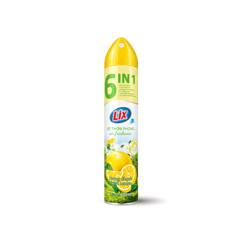 Hình ảnh Xịt Thơm Phòng LIX 6 IN 1 Hương Chanh 280ml trong bộ sưu tập Xịt phòng, sáp thơm, xịt côn trùng