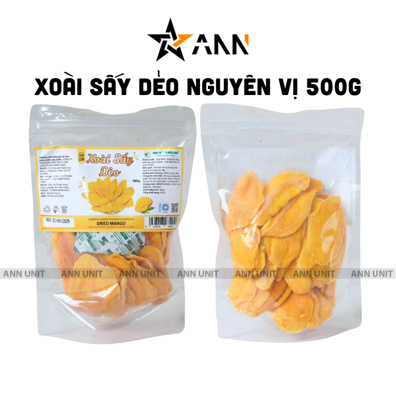 Xoài Sấy Dẻo Túi Zip Nguyên Vị 500g