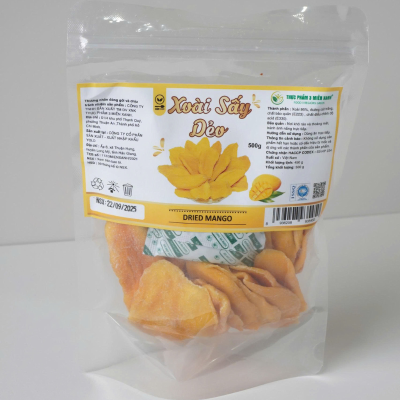 Xoài Sấy Dẻo Túi Zip Nguyên Vị 500g