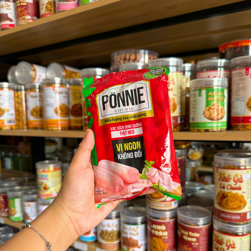 Xúc Xích Dinh Dưỡng Thịt Heo Ponnie 175g (5 Cây x 35g)