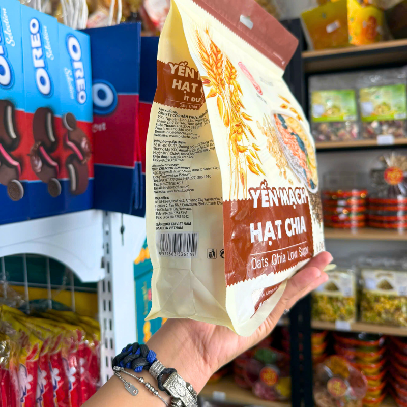 Yến Mạch Hạt Chia Ít Đường Bích Chi 450g (15 gói x 30g)