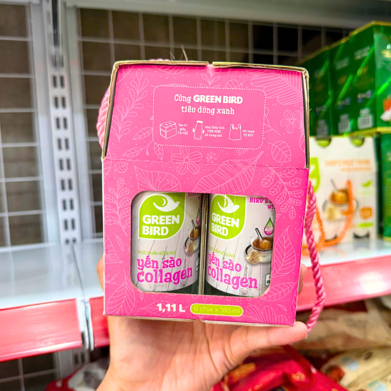Yến Sào Collagen Green Bird Lốc 6 Chai 185ml
