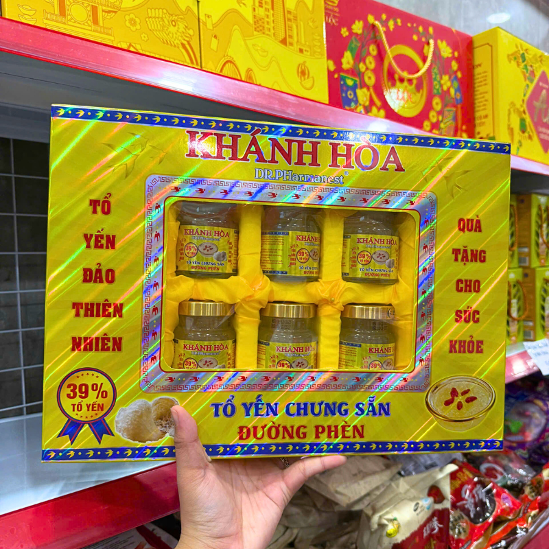 Khám phá Yến Sào Khánh Hòa Dr Pharmanest Hộp Màu Vàng 39% - Hộp 6 Hủ Nước Yến thuộc nhóm Nước ngọt, nước ép, nước suối, nước yến