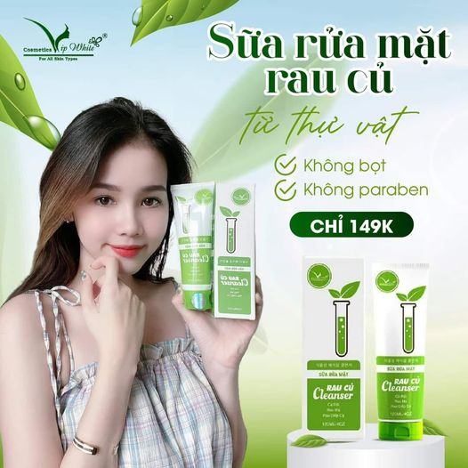 Sữa rửa mặt rau củ công nghệ Hàn Quốc của nhà Vip White