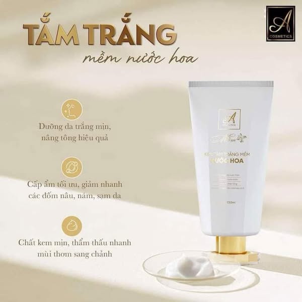 Hướng dẫn cách sử dụng Tắm trắng Mềm Nước Hoa A Cosmetics 2024