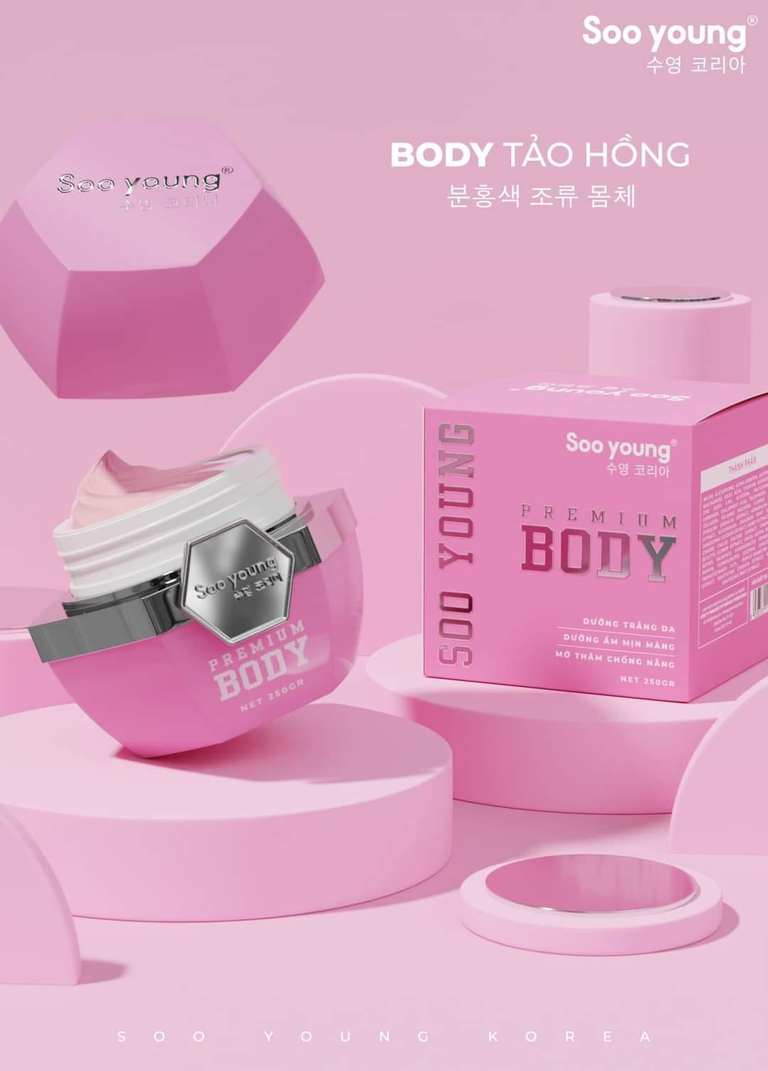 Kem Body Tảo Hồng Soo Young Giúp da sáng mịn đều màu