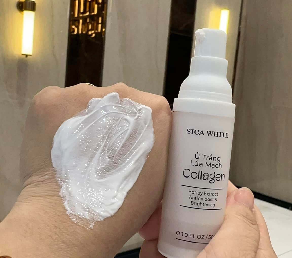 Kem Ủ Trắng Lúa Mạch Collagen Sica White  cho hiệu quả nhanh,sáng tự nhiên mà không làm yếu Da bào mòn Da