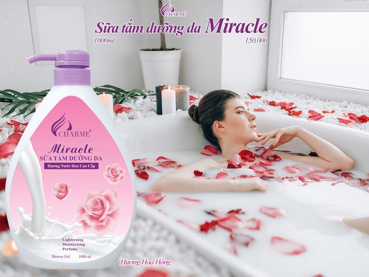 Sữa tắm nước hoa Charme Miracle 1000ml cho nữ chính hãng