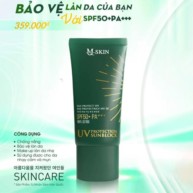 Kem chống nắng MQ Skin chính hãng