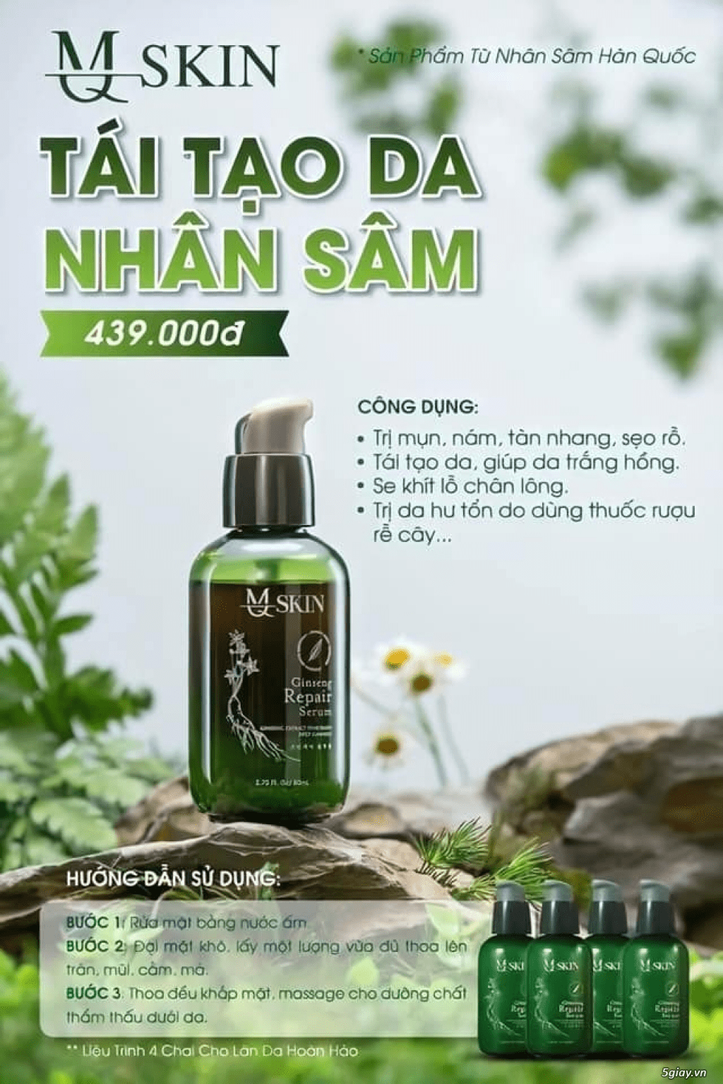 Serum thay da nhân sâm MQ Skin chính hãng